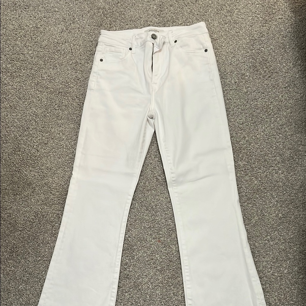 White Flare Wide Leg Jeans with High Waist